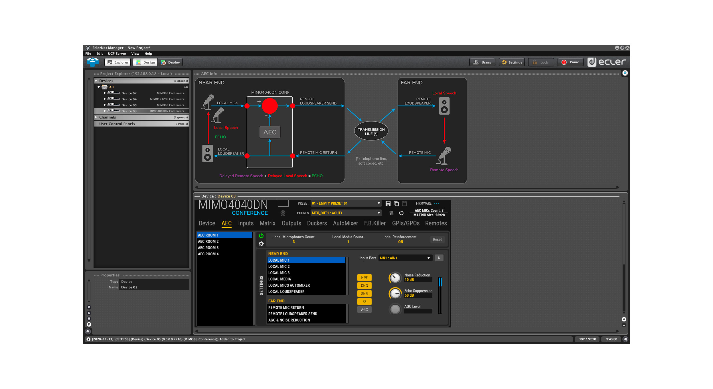 Ecler-mimo4040dn-conference-digital-audio-matrix-eclernet-manager-aec